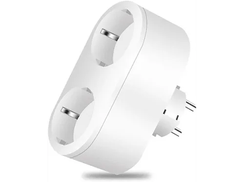 Enchufe inteligente Muvit iO Doble Con monitor de energía Compatible con Alexa y Google Assistant Blanco