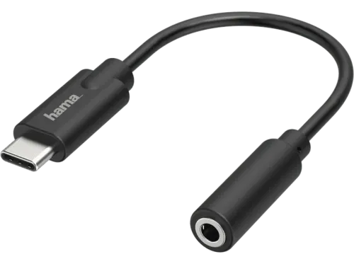 Adaptador Hama 00200318 De conector USB-C a enchufe Jack 3.5 mm Negro