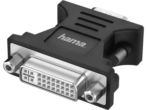 Adaptador Hama 00200341 De conector VGA a enchufe DVI Negro