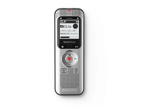 Grabadora de voz Philips VoiceTracer DVT2050 8 GB Reconocimiento de voz MP3 PCM Gris
