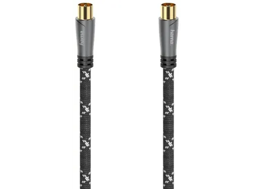 Cable de antena Hama 00205070 Coaxial 120 dB 1.5 m Chapado en oro Negro