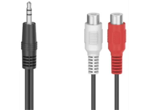 Adaptador Hama 00205185 3.5 mm Jack Plug Stereo Negro + 2 enchufe RCA