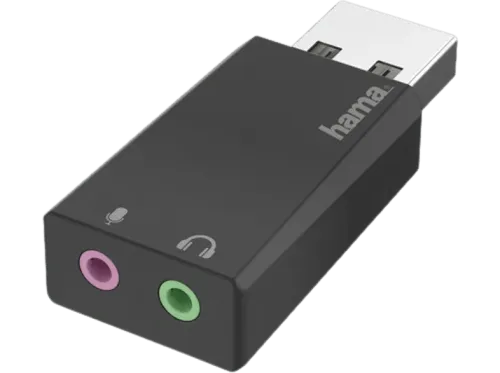 Adaptador Hama 00200323 De USB 2.0 a 2x 3.5 mm Jack Negro