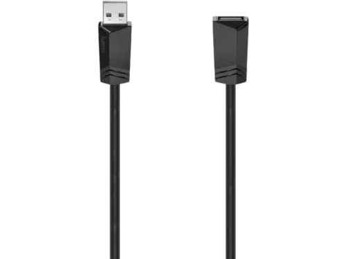 Cable USB Hama 00200619 De extensión 1.5 m 480 MBit/s Entrada USB-A Salida USB-A Negro