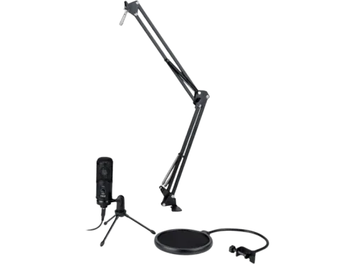 Pack Micrófono Nacon Kit Streaming Studio 1 Accesorios streaming Compatible con PC PS4 y PS5 Negro