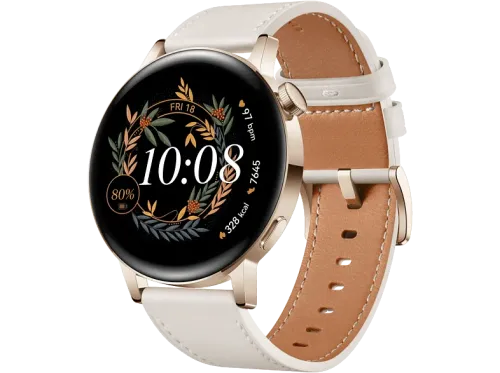 Smartwatch Huawei WATCH GT3 42mm Elegant 7 días ritmo cardiaco 24h SPo2 IA+100 deportes,GPS,5 Atm,Blanco