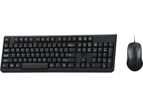 Pack Teclado + Ratón ISY IDE-2000-ES Con cable USB Teclado QWERTY Español Negro