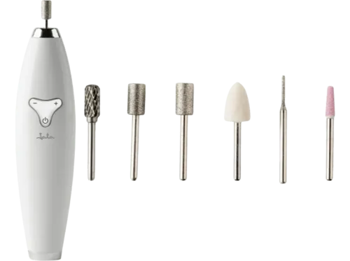 Set de manicura y pedicura Jata JBSM1200 6 En 1 Motor de doble sentido Blanco + Caja magnética