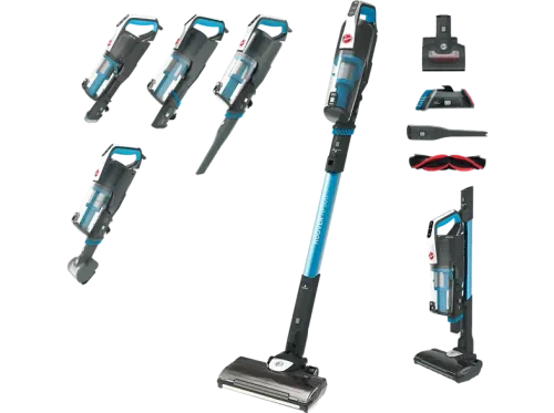 Aspirador escoba Hoover HF500 HF522 STP 011 15500Pa 45min Rodillo antienredos Motor Direct Impulse Carga Rápida luces LED Azul
