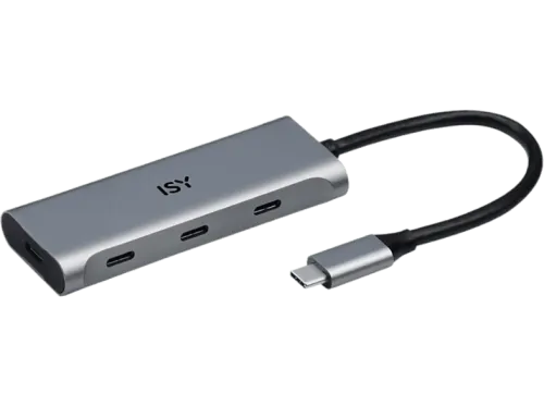 Hub USB/Concentrador ISY IHU-5600 4x Puertos 10 Gbit/s Plata