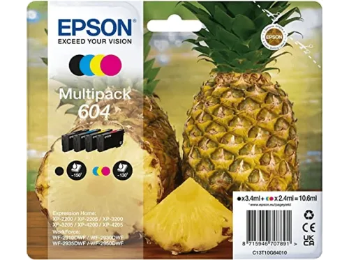 Cartucho de tinta Epson 604 INK Multipack Tamaño estándar Hasta 350 páginas Varios colores