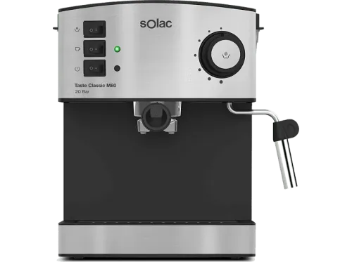 Cafetera express SOLAC 100% expresso 1.6 l 850 W 2 cafes cafe molido y monodosis inox Gris