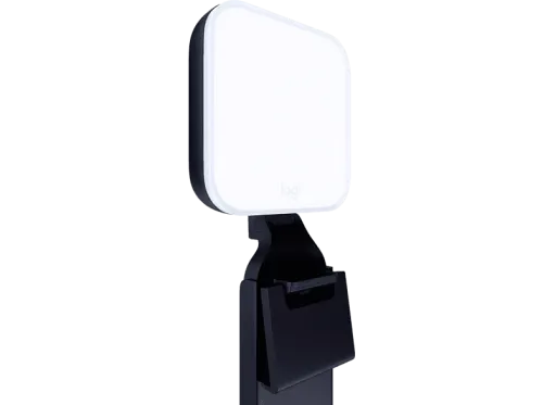 Lámpara Logitech Litra Glow LED Luz Streaming Premium con TrueSoft Iluminación de ordenador Soporte ajustable y app para PC/Mac Negro