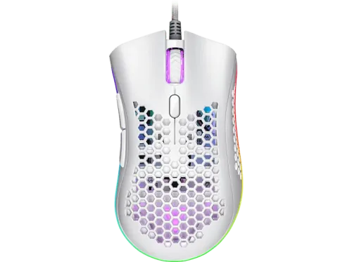 Ratón gaming ISY IGM-4500-WT Por cable Iluminación LED RGB 7200 ppp Ultraligero Blanco
