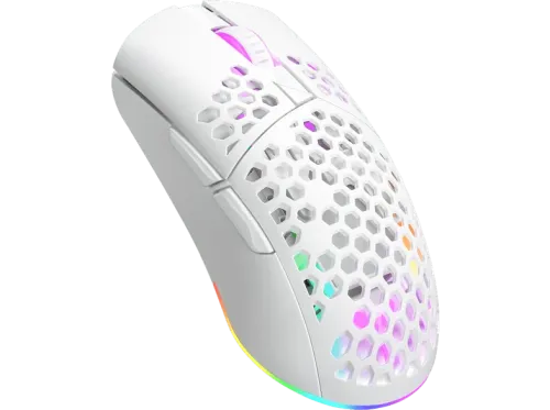 Ratón gaming ISY IGM 5000-WT Ultralight WL RGB Gam Mouse Inalámbrico Scroll Blanco