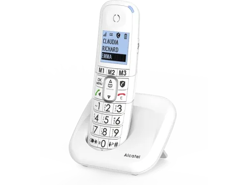 Teléfono Alcatel XL785 Single Inalámbrico Contestador Bloqueo de llamadas Agenda 100 contactos Manos libres Audio-Boost Blanco