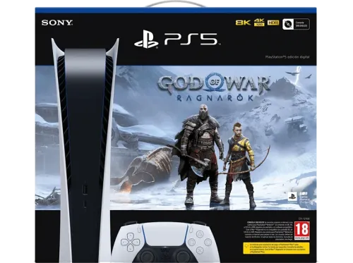 Consola Sony PS5 Digital 825 GB 4K UHD Blanco + Juego God of War Ragnarok (código descarga)