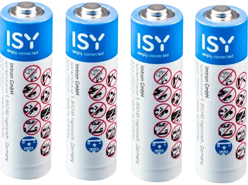 Pilas AA ISY IBA-2004 Alcalina LR06 1.5V 4 unidades Blanco y Azul