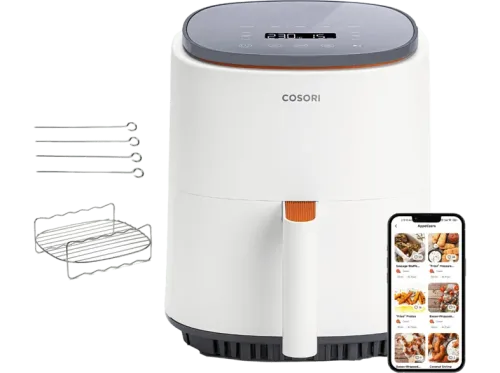 Freidora de aire Cosori Lite Chef Edition 1500 W 3.8 litros 7 modos cocinado Pantalla LED táctil Blanco