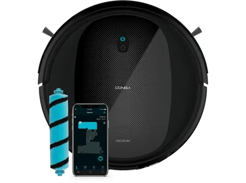 Robot friegasuelos Cecotec Conga Perfect&Clean Connected Titanium 2100 Pa 160 min 10 Modos 3 Niveles App Mando Alexa Wi-Fi Negro