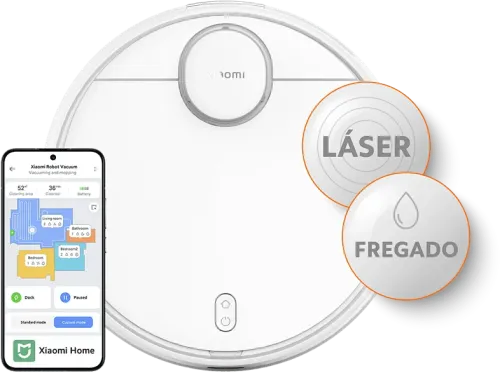 Robot aspirador Xiaomi Robot Vacuum S12 45W WiFi Autonomía 130 min Navegación láser  Sensor LDS Control por app  Blanco