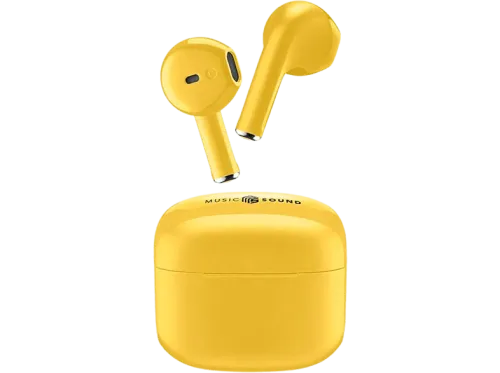 Auriculares True Wireless Music Sound BTMSTWSSWAGY De cápsula Bluetooth  Autonomía de hasta 20 h Amarillo