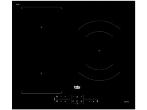 Placa inducción Beko HII63201FMT 3 zonas Zona grande 32 cm Flexizone 60 cm Negro