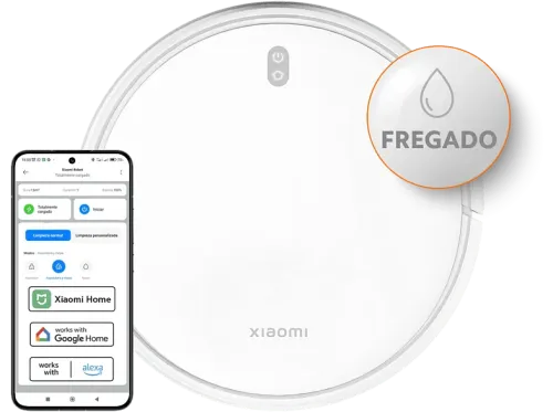 Robot aspirador Xiaomi Robot Vacuum E12 WiFi Aspirador y mopa Tecnología giroscópica Autonomía 110 min Control por app Blanco