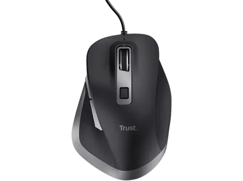 Ratón Trust Fyda Con Cable 5000 dpi 85 % de materiales reciclados Negro