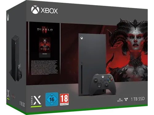 Consola Microsoft Xbox Series X 1 TB SSD 4K UHD Blu-ray Negro + Juego Diablo IV (código de descarga)