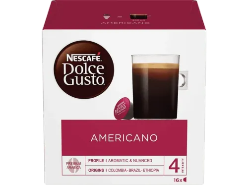 Cápsulas monodosis Nescafé Dolce Gusto Americano  Colombia Brasil y Hondura Matices frutales 16 cápsulas