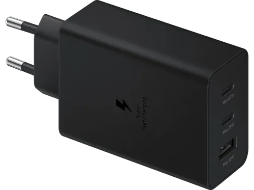 Cargador Samsung EP-T6530 65W De Pared 2x USB-C/1x USB-A Carga Rápida Sin Cable Negro