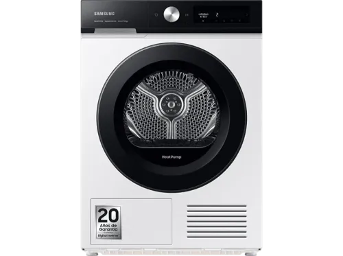 Secadora Samsung BESPOKE DV90BB5245AES3 Bomba de calor Independiente 9 kg 17 programas Blanco