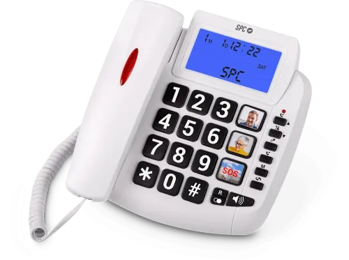 Teléfono SPC Comfort Volume 2 Análogo Luz timbre Teclas gigantes Compatible audífonos Blanco
