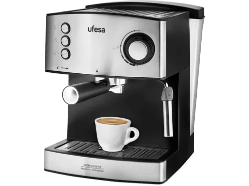 Cafetera express Ufesa CE7240 20 bar 850 W 1.6 L Manual Función calienta tazas Plata y Negro
