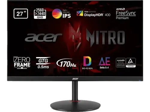 Monitor gaming Acer Nitro XV272URV 27" LED IPS WQHD 1 ms 170Hz 2 x HDMI(2.0) + 1 x DP(1.2) + 2x Altavoces 2W FreeSync Premium Negro