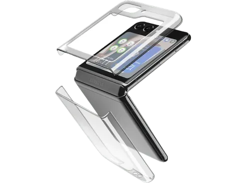Funda CellularLine CLEARCSGALZFLIP5T Para Samsung Galaxy Z Flip5 Resistente a golpes y rayones Transparente