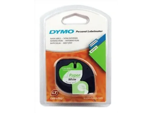 Cinta papel Dymo S0721510 12 mm x 4 m Blanco y negro