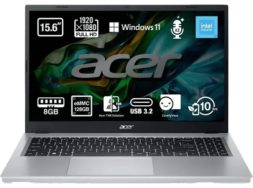 Portátil Acer A315-510P-C2LA 15.6" Full HD Intel®N100 8GB RAM 128GB eMMC Windows 11 Home Modo S (64 Bit)
