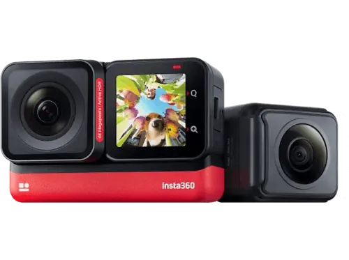 Cámara deportiva Insta 360 ONE RS Twin Lentes 4K y 360 48 megapixels WiFi Zoom 2.7x Rojo