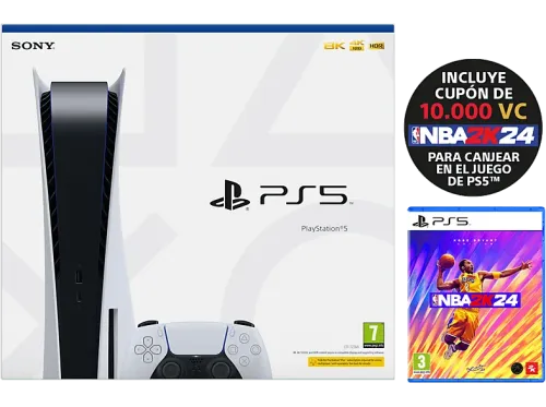 Consola Sony PlayStation 5 Standard 825 GB 4K 1 mando Chasis C Blanco + Juego NBA 2K24