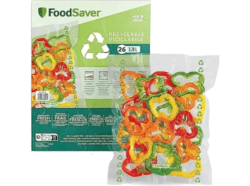 Bolsas de envasado Foodsaver FSBE3202X-01 Plástico mixto 26 bolsas 3.78 l Aptas para congelar y cocer Transparente