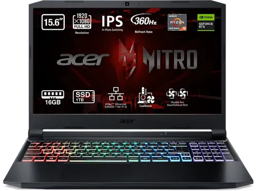 Portáti gaming Acer AN515-45-R5ZJ 15.6" Full HD AMD Ryzen™ 9 5900HX 16GB RAM 1TB SSD GeForce RTX™ 3080 Sin sistema operativo