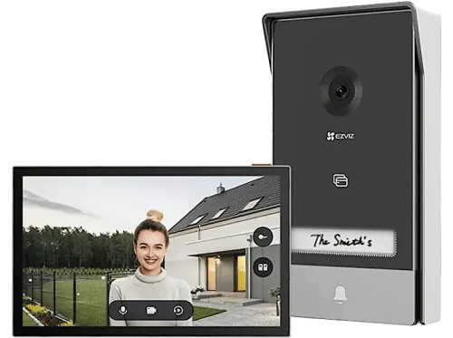 Pack videoportero Ezviz HP7 Vídeo 2K 2 hilos Ángulo de visión 162° WiFi Pantalla táctil Gris