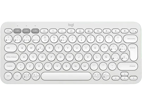 Teclado inalámbrico Logitech K380S Bluetooth-USB Multidispositivo Multisistema Teclas programables Teclas de accesos directos Blanco