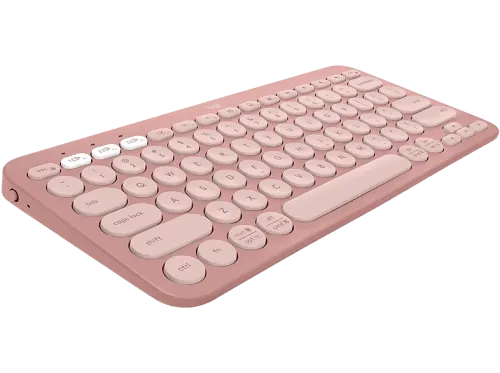 Teclado inalámbrico Logitech K380S Bluetooth-USB Multidispositivo Multisistema Teclas programables Teclas de accesos directos Rosa