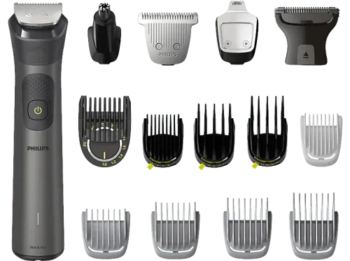 Afeitadora corporal Philips MG7950/15 Series 7000 15 en 1 Peine-guía de precisión Hasta 120 min Gris