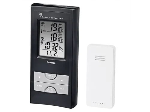 Estación meteorológica Hama EWS-165 Alarma de heladas Reloj DCF con radiocontrol Negro