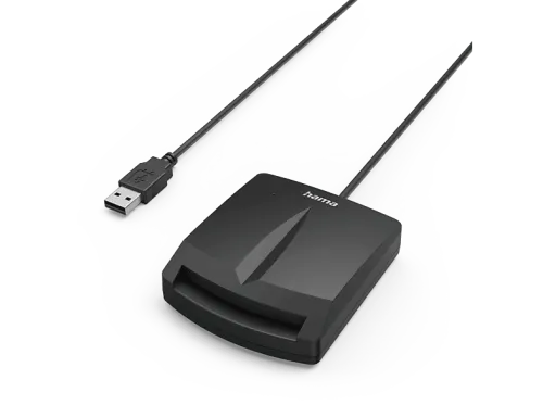 Lector de tarjetas Hama Con chip ''Single'' Para tarjetas inteligentes/DNI USB-A Negro