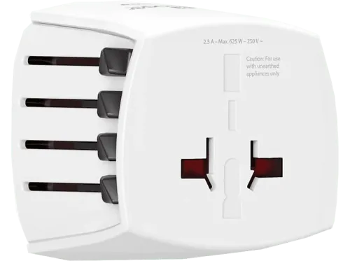 Adaptador enchufe Hama Muv Micro Para múltiples destinos Blanco